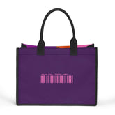 Color block tote bag Violet Purple Orange Pink Stripes Designer everyday shopper tote bold Contemporary design Blissfully Brand Tokyo NRT Airline Series